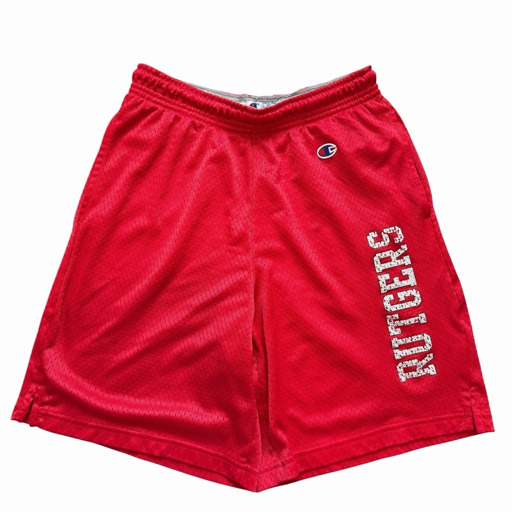 Rutgers University Women's Basketball Shorts Vintage Champion Mesh Baggy Y2K Red